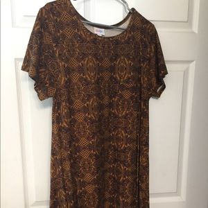 LuLaRoe Gold & Purple Carly Large dress